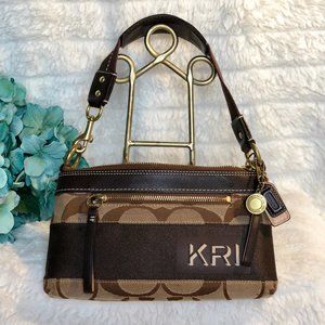 Coach Signature Stripe Demi Shoulder Bag